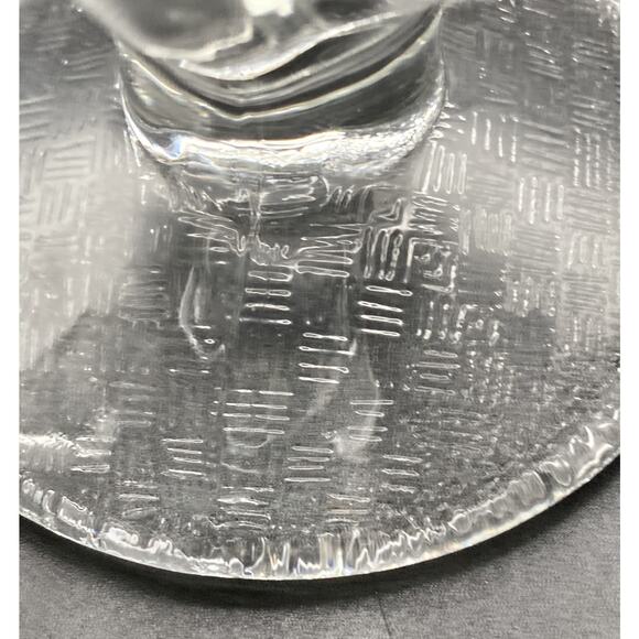 Stemmed Heavy Clear Pressed Glass Tulip Scalloped Rim Ice Cream Dishes Set of 4 - Picture 7 of 9